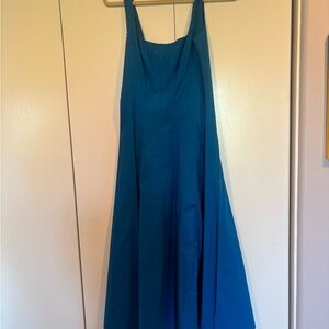 Staud Wells dress in aqua blue